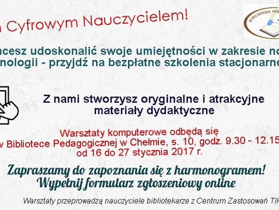 Darmowe Szkolenia Dla Nauczycieli W Bibliotece Pedagogicznej