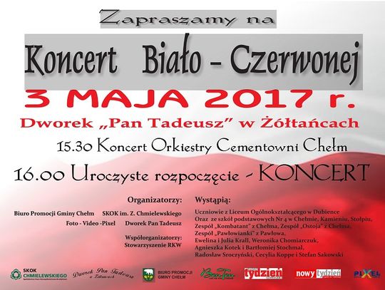 3 maja zapraszamy na Koncert Biało-Czerwonej 