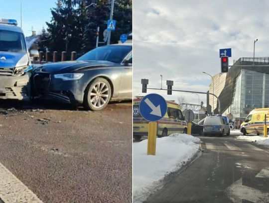 Audi wjechało w radiowóz. Troje policjantów w szpitalu [ZDJĘCIA]