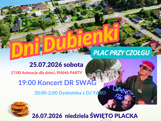 Dni Dubienki 2026 odbędą się 25 i 26 lipca.