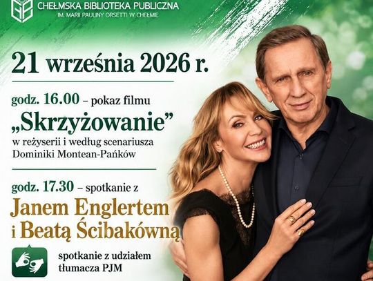 21 września o godzinie 16:00 w sali widowiskowej przy ulicy Partyzantów 40 odbędzie się pokaz filmu Skrzyżowanie oraz spotkanie z odtwórcą głównej roli Janem Englertem i aktorką oraz koproducentką filmu Beata Ścibakówną.