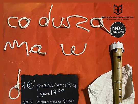 16 października odbędzie się monodram Krzysztofa Grzesiuka „Co dusza ma w d…” o godzinie 17:00 w ChBP.