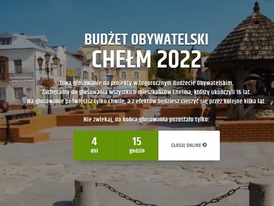 Chełm: Rozpoczęło się głosowanie na projekty do budżetu obywatelskiego