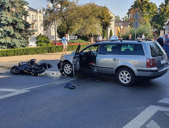 Chełm: Wypadek na Placu Gdańskim. Motocyklista trafił do szpitala