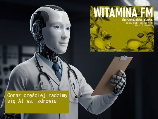 Grafika AI przedstawia robota w roli lekarza w szpitalu