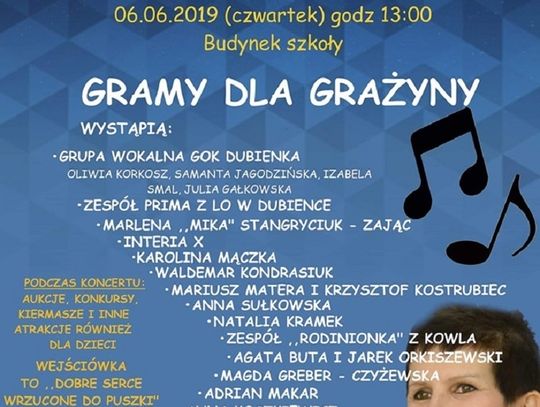 Dubienka: Koncert charytatywny dla Grażyny Jarosz