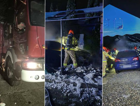 Groźny pożar w Łopienniku Nadrzecznym. Płonął samochód, w pobliżu były butle z gazem
