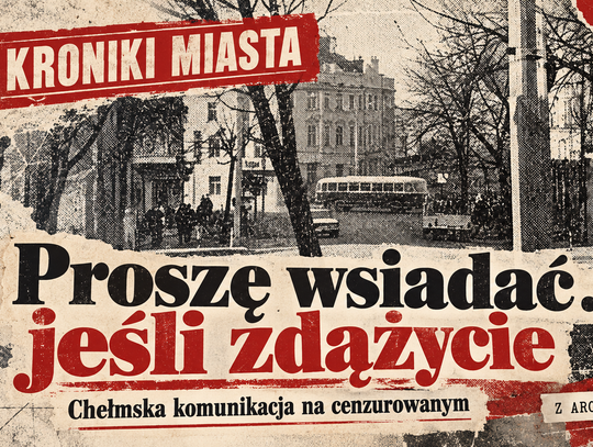 Grafika ilustracyjna przygotowana z wykorzystaniem AI, fotografii ze "Sztandaru Ludu" z 19.03.1974 r. oraz fragmentu artykułu ze „Sztandaru Ludu” z 28 grudnia 1971 roku