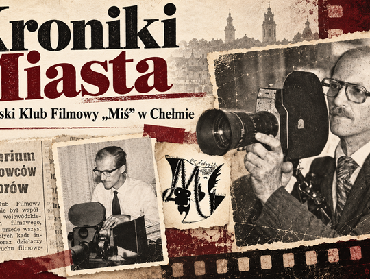 Grafika ilustracyjna przygotowana z wykorzystaniem AI, fragmentu artykułu ze „Sztandaru Ludu” z 26 listopada 1971 r. oraz materiałów z Chełmskiej Biblioteki Cyfrowej