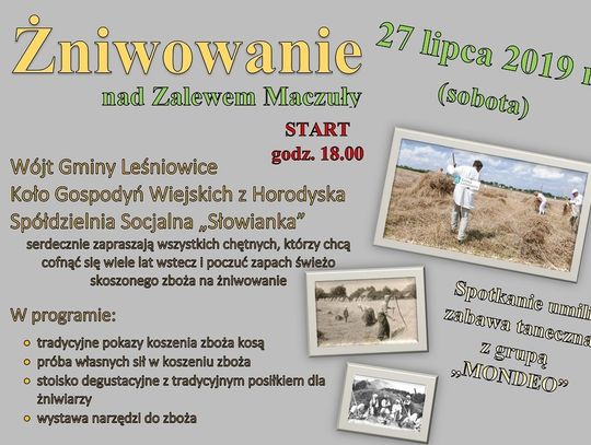 Leśniowice: Żniwowanie nad zalewem Maczuły