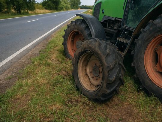 Niebezpieczne wyprzedzanie w Rożdżałowie-Kolonii. Po zderzeniu z ciągnikiem pasażerka trafiła do szpitala
