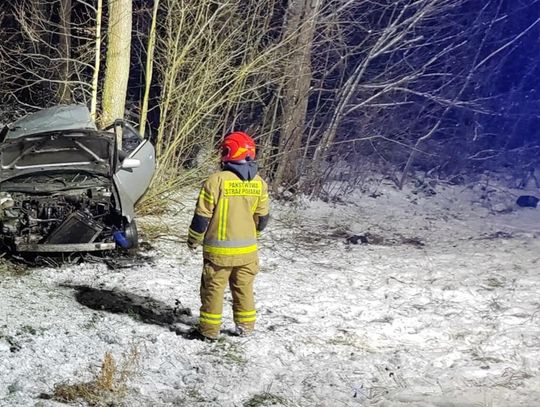 Prawie dwa promile i roztrzaskane na drzewie audi. 38-latek mógł doprowadzić do tragedii