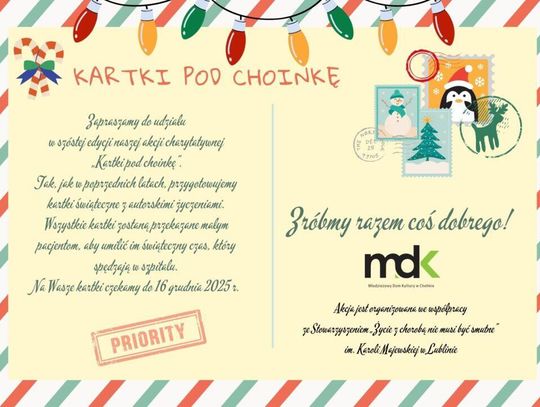 Rozmowa z Joanną Sadowską z MDK Chełm o akcji „Kartki pod choinkę”