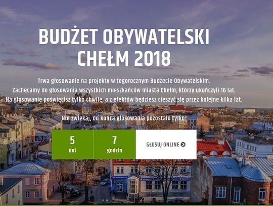 Ruszyło głosowanie do Budżetu Obywatelskiego Chełma 2018!