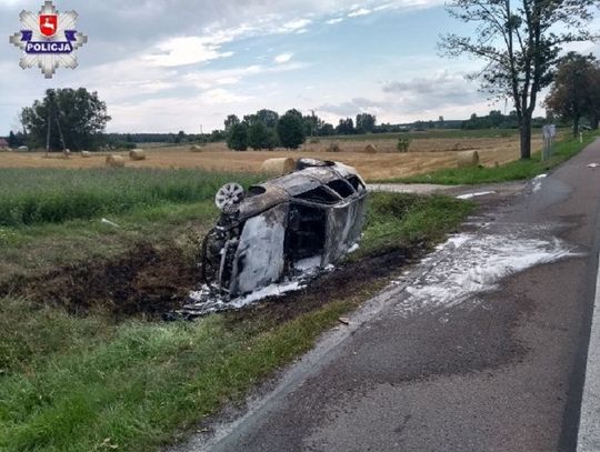 Siedliszcze: Samochód stanął w płomieniach na krajowej '12'