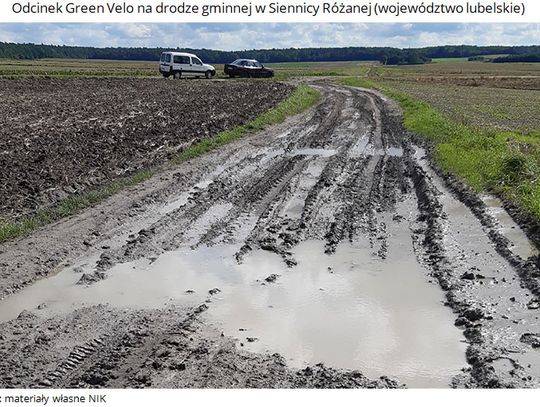 Trasa Green Velo pod lupą NIK. Są zastrzeżenia do stanu technicznego nawierzchni szlaku m.in. w Siennicy Różanej.