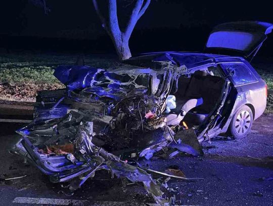 Kierujący audi mieszkaniec powiatu krasnostawskiego zjechał na przeciwległy pas ruchu i zderzył się z autobusem, w którym podróżowało 26 osób.