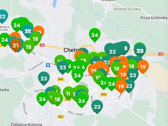 mapa lokalizacji projektów w ramach b.o.