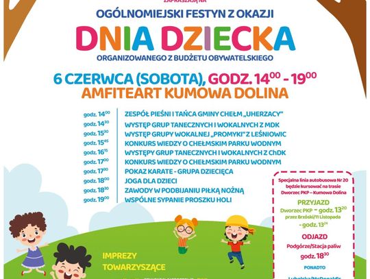 6 czerwca w Chełmie odbędzie się Ogólnomiejski Festyn z okazji Dnia Dziecka.