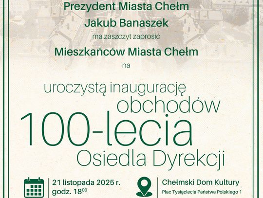 Wiadomości lokalne. Dziś gala na początek obchodów 100-lecia os. Dyrekcji