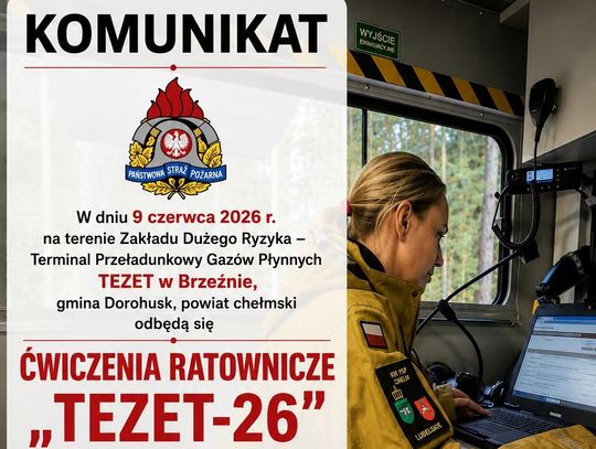9 czerwca w rejonie Brzeźna odbędą się planowane ćwiczenia służb ratowniczych.