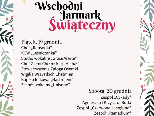 Wiadomości lokalne. Wschodni Jarmark Świąteczny i Wigilia Wszystkich Chełmian
