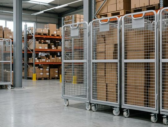 Wózki siatkowe (rollkontenery) w magazynie – jak usprawniają transport i kompletację towarów?