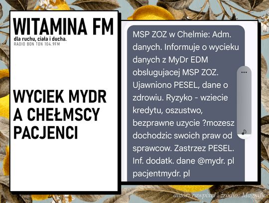 Wyciek z MyDR a chełmscy pacjenci - Witamina FM
