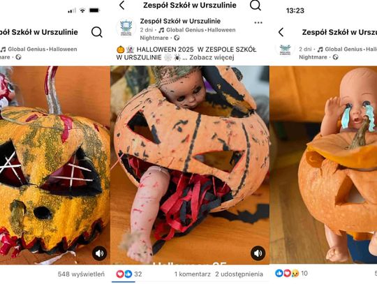 "Zakrwawione" twarze, "rany" zdobiące ciała, dynie z pokaleczonymi lalkami. Burza wokół szkolnego Halloween
