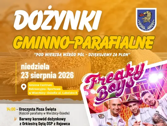 Zapowiedź Dożynek Gminno-Parafialnych w Wierzbicy!