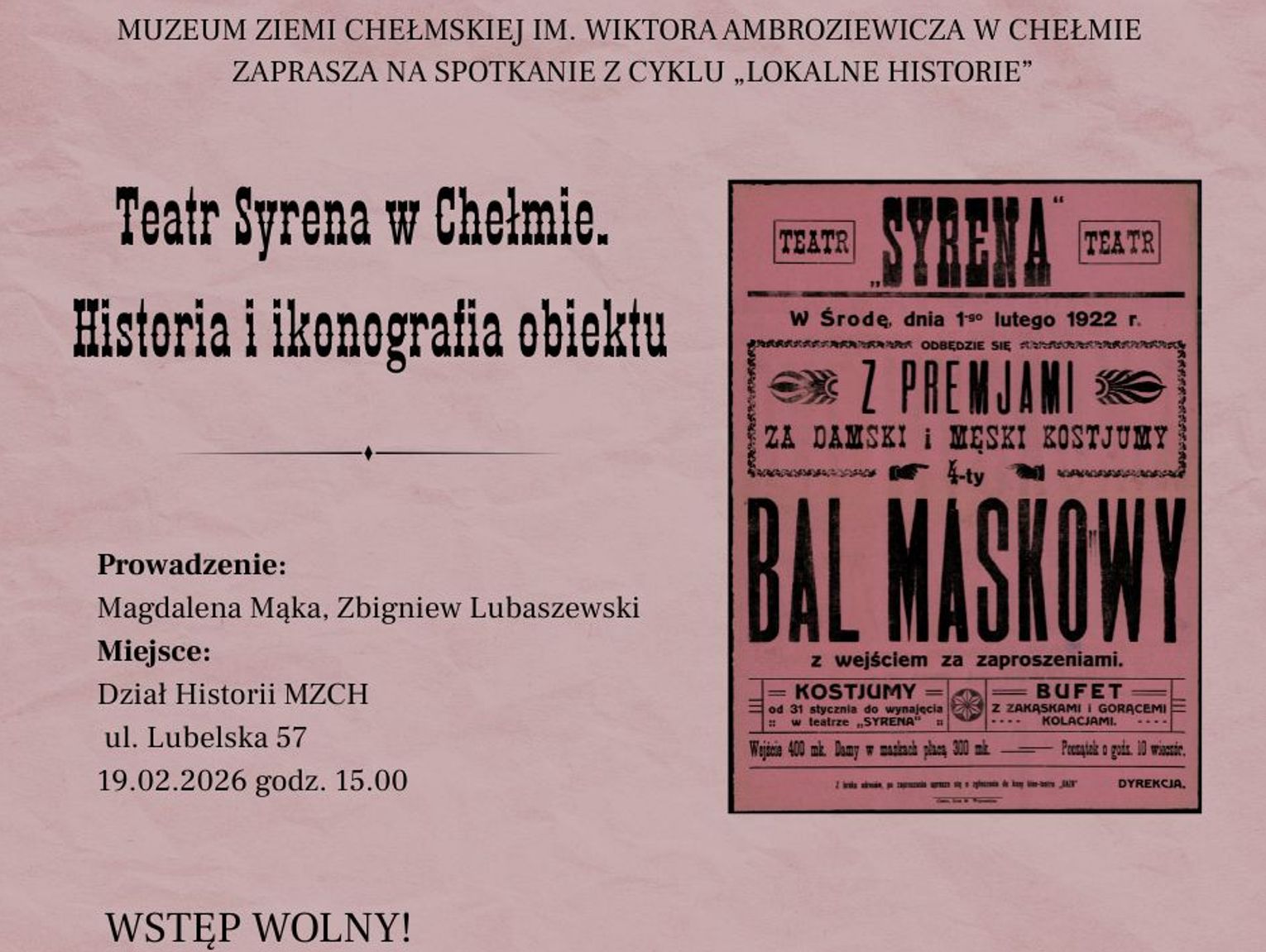BLIŻEJ KULTURY (odc. 355) - Lokalne Historie "Teatr Syrena"