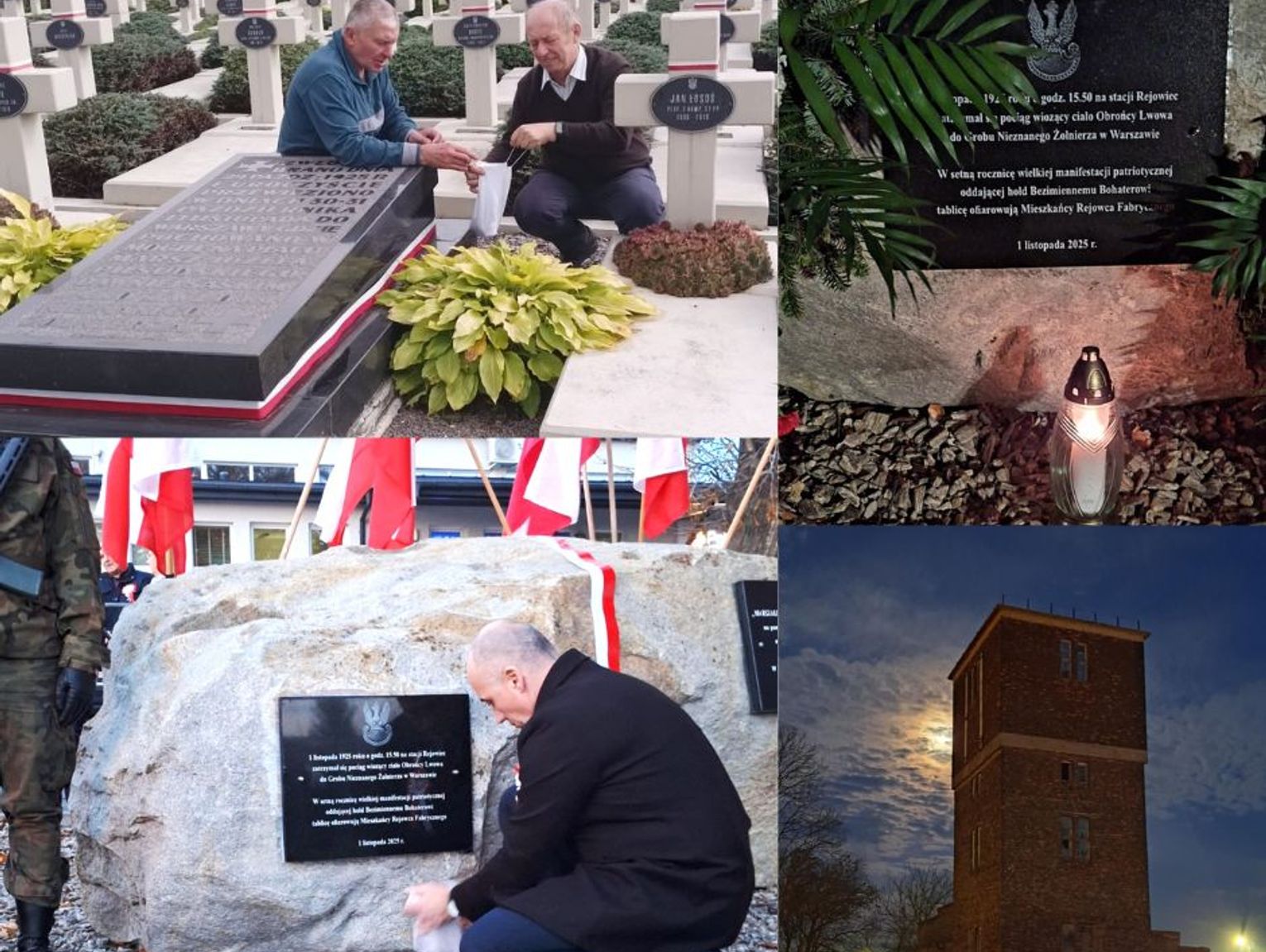 Upamiętnienie przejazdu i postój na stacji Rejowiec pociągu z trumną Obrońcy Lwowa