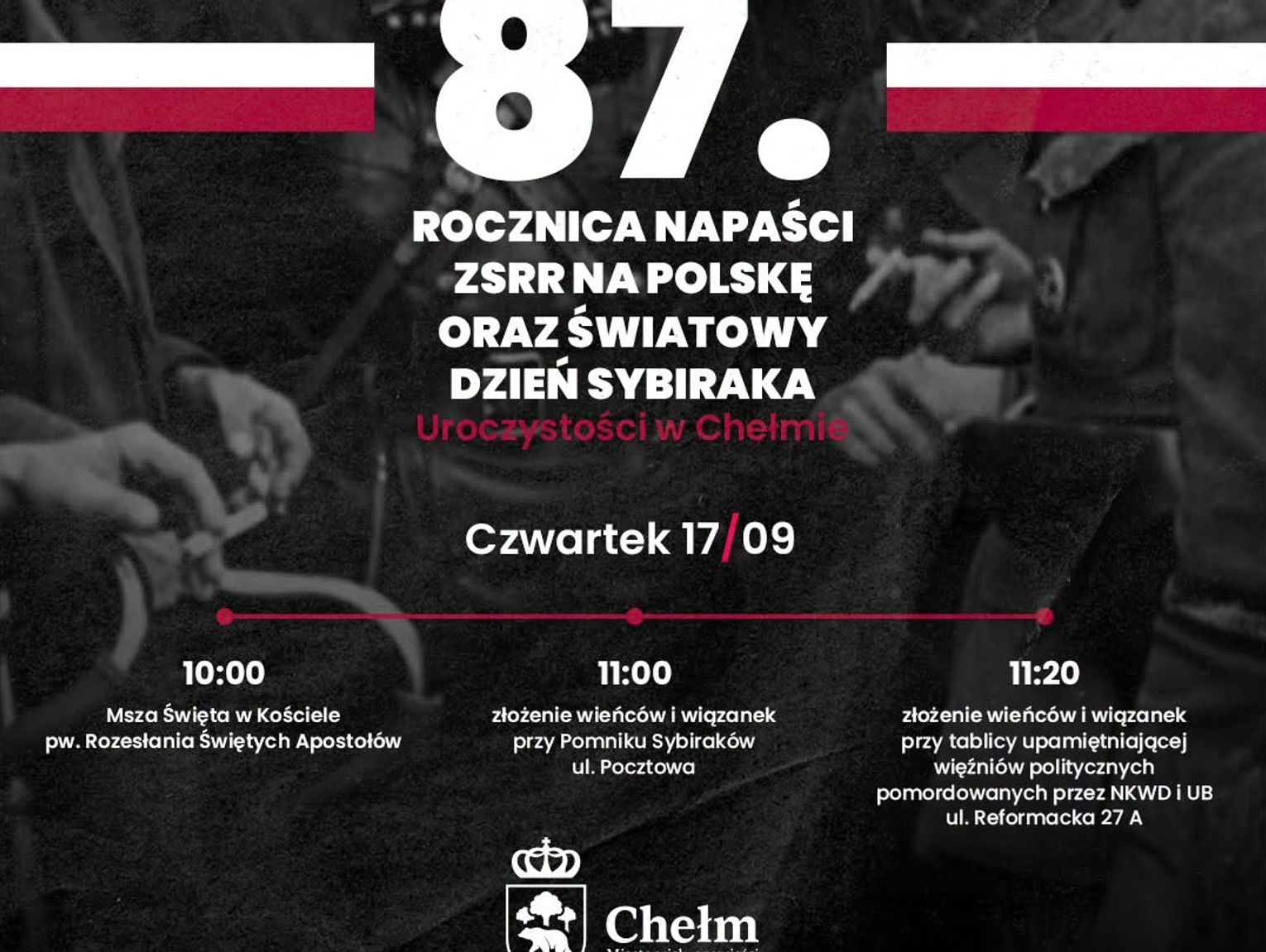 Wiadomości lokalne. 17 września – rocznica sowieckiej agresji i Dzień Sybiraka - obchody w Chełmie