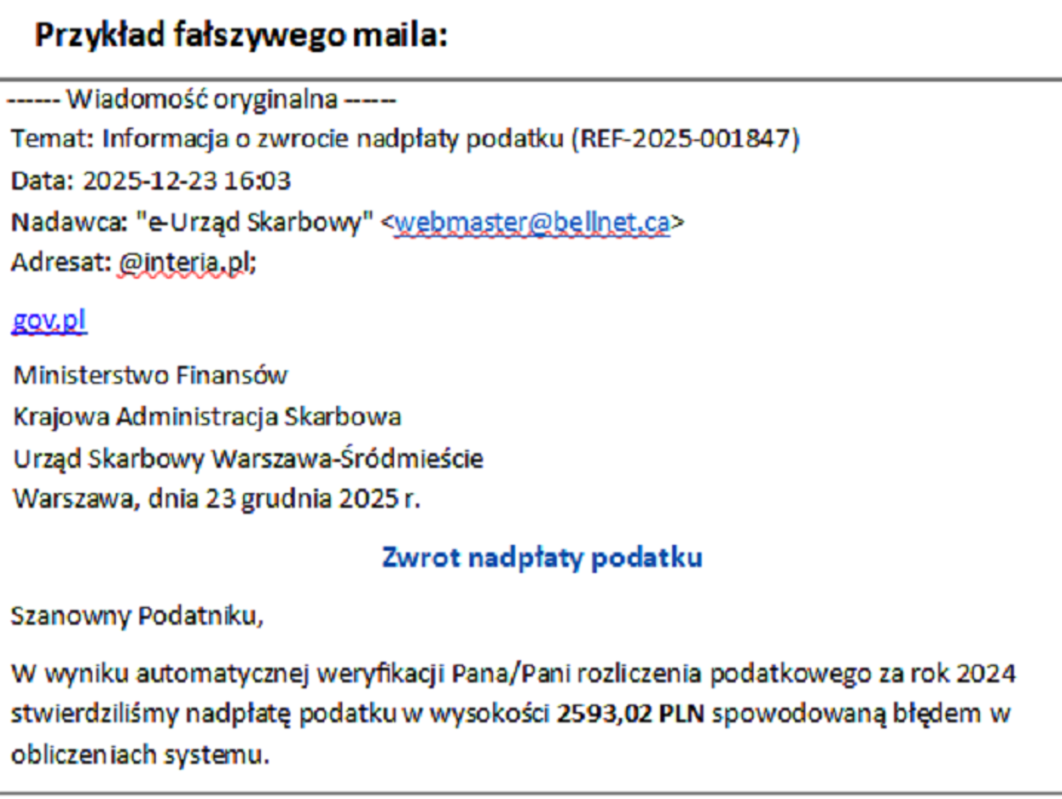 Wiadomości lokalne. Oszuści przez cały czas aktywni - wysyłają maile o rzekomej nadpłacie PIT. W chełmskich parafiach odbędą się Świąteczne Wieczory Kolęd