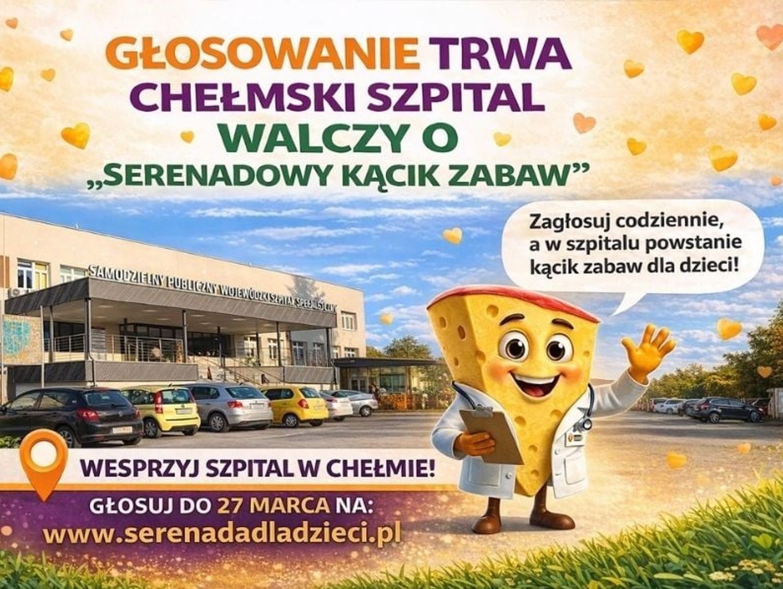 Wiadomości lokalne. Wyścig o „Serenadowy kącik zabaw” w chełmskim szpitalu trwa. Głosowanie tylko do 27 marca