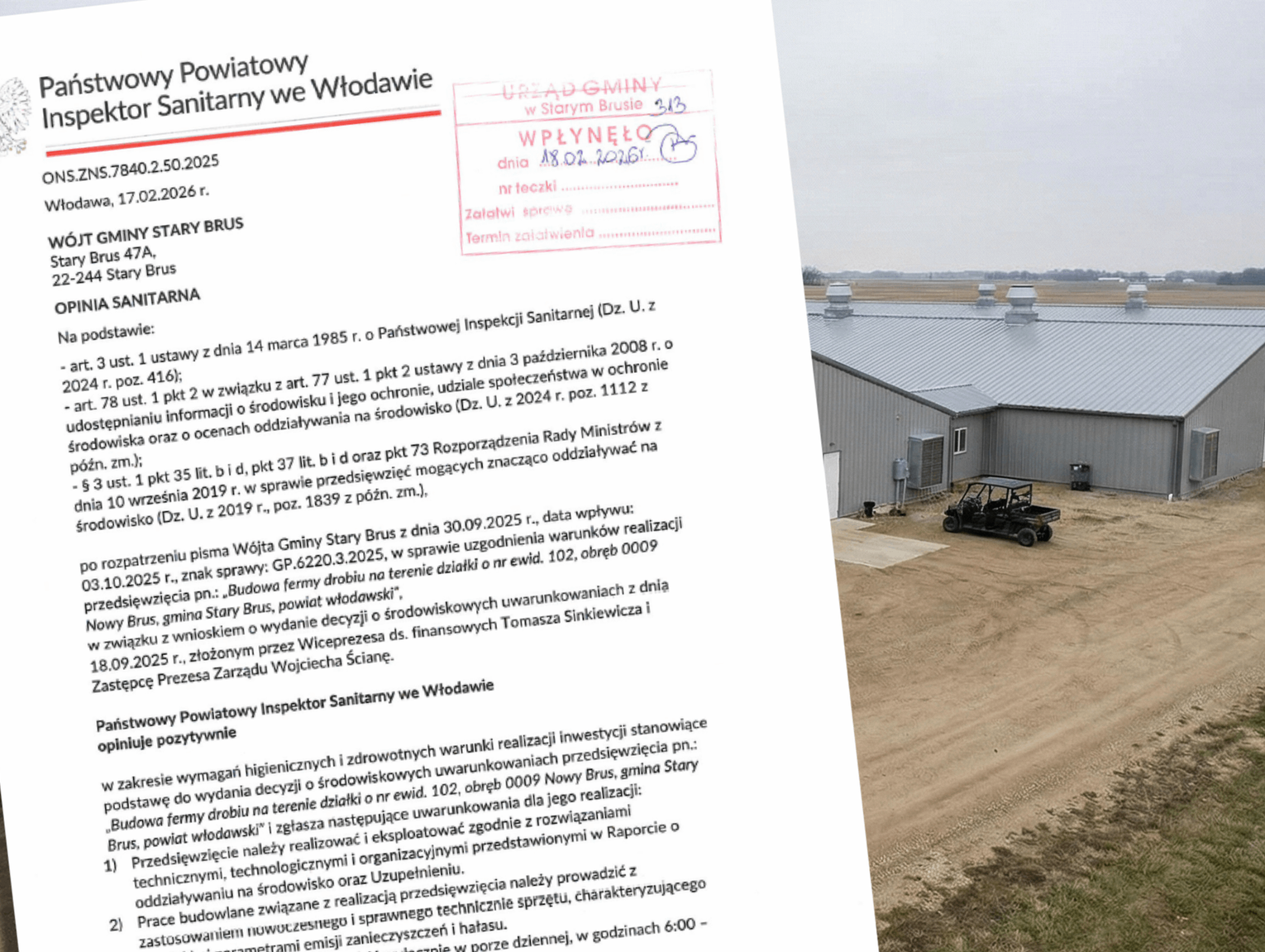 Włodawski sanepid zabrał głos w sprawie fermy w Nowym Brusie