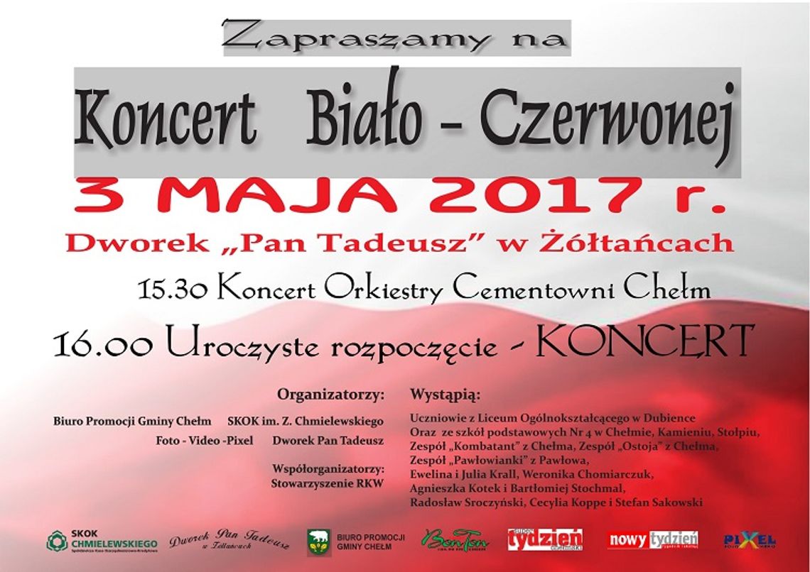 3 maja zapraszamy na Koncert Biało-Czerwonej 