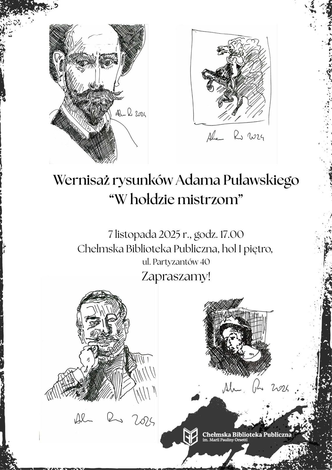BLIŻEJ KULTURY (odc. 290) – Wernisaż „W hołdzie mistrzom” w piątek Wernisaż rysunków lokalnego artysty, Adama Puławskiego w Chełmie