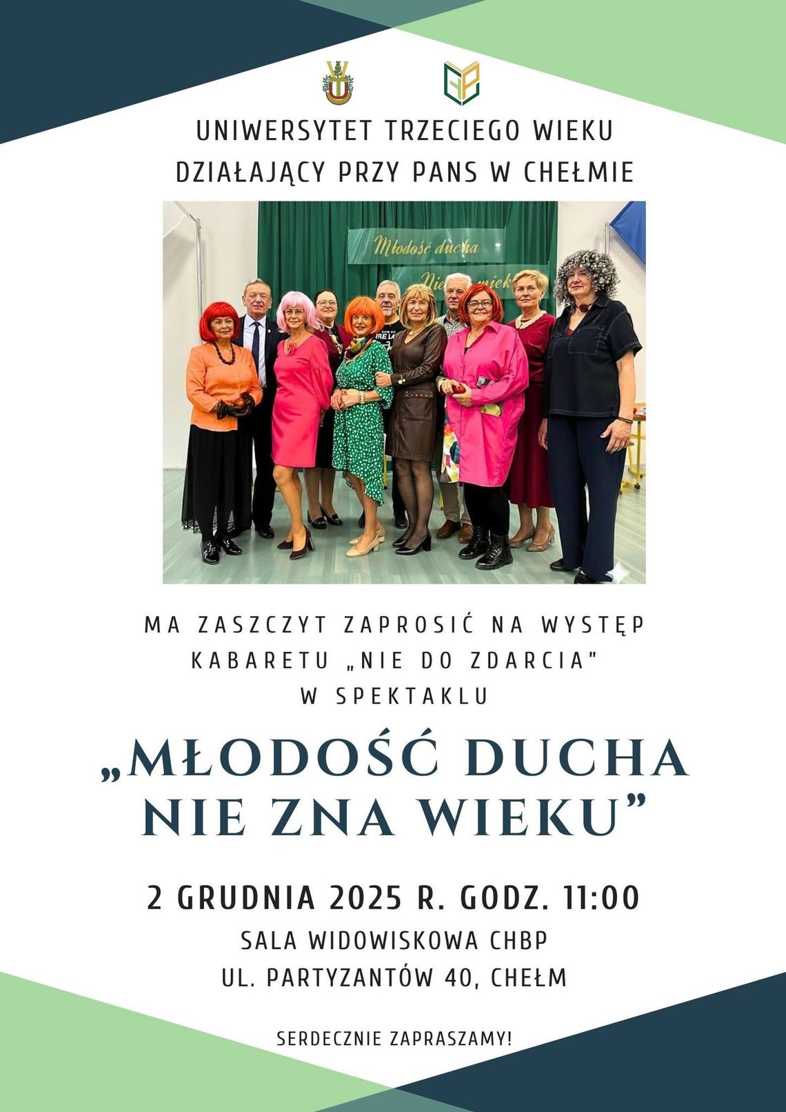 BLIŻEJ KULTURY (odc. 307) - Uniwersytet Trzeciego Wieku zaprasza na spektakl kabaretowy Uniwersytet Trzeciego Wieku, działający przy Państwowej Akademii Nauk Stosowanych w Chełmie, przygotował dla mieszkańców regionu propozycję kulturalną. Występ kabaretu „Nie do zdarcia” odbędzie się w poniedziałek, 2 grudnia o godzinie 11:00.