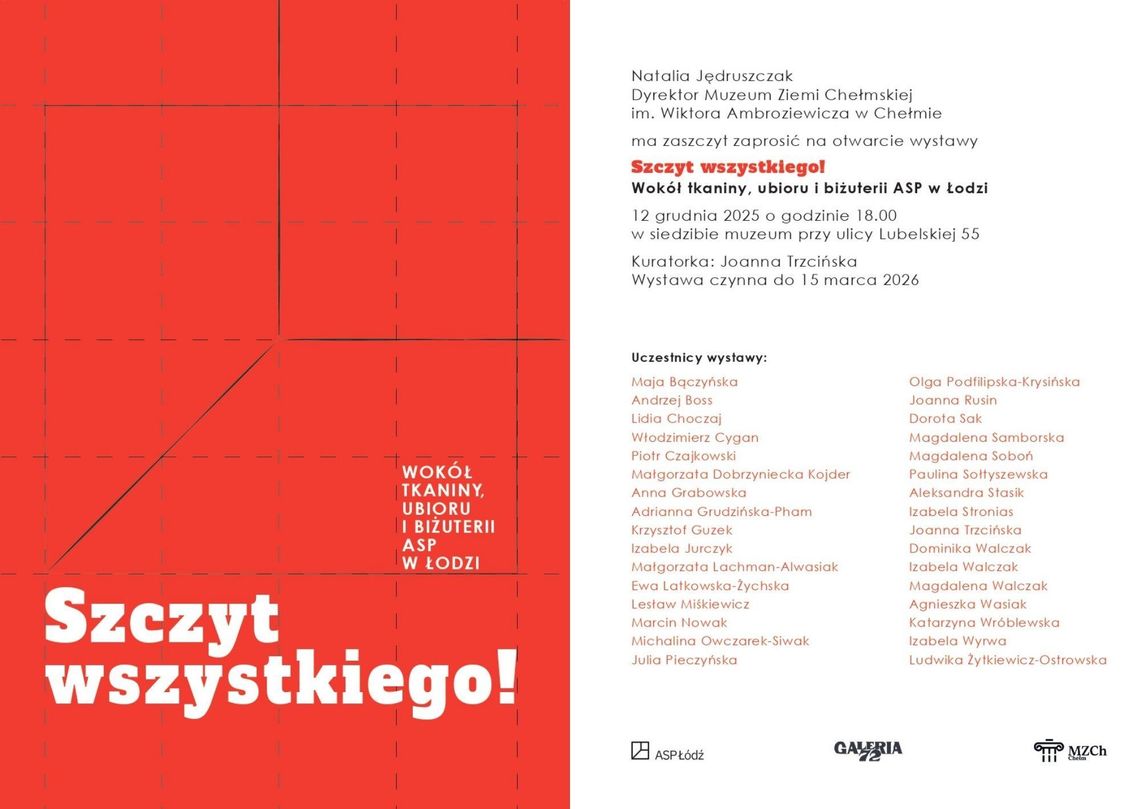 BLIŻEJ KULTURY (odc. 317) - Aż dwie wystawy w Galerii 72 Muzeum Ziemi Chełmskiej Wernisaż odbędzie się 12 grudnia o godzinie 18:00 w siedzibie muzeum przy ul. Lubelskiej 55.