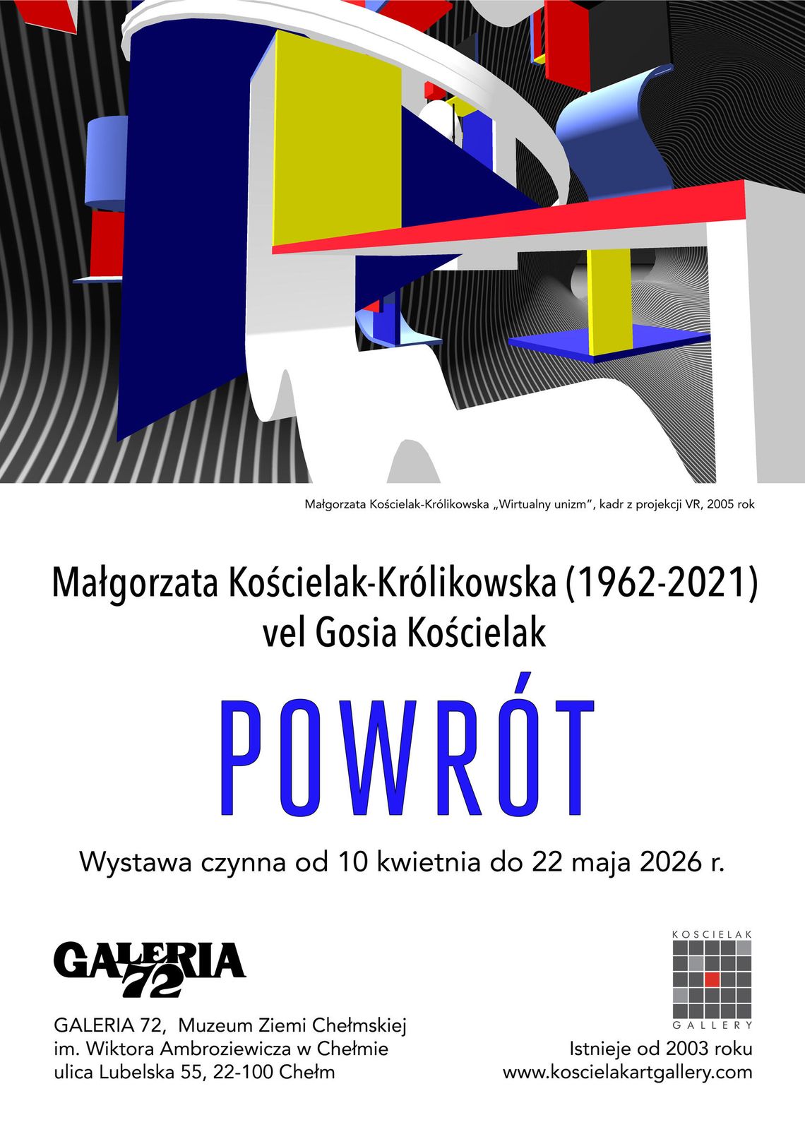 BLIŻEJ KULTURY (odc. 393) - Wirtualna rzeczywistość w Muzeum Ziemi Chełmskiej 10 kwietnia o godzinie 18:00 w siedzibie Muzeum Ziemi Chełmskiej przy ul. Lubelskiej 55 odbędzie się uroczysty wernisaż prac Małgorzaty Kościelak-Królikowskiej.
