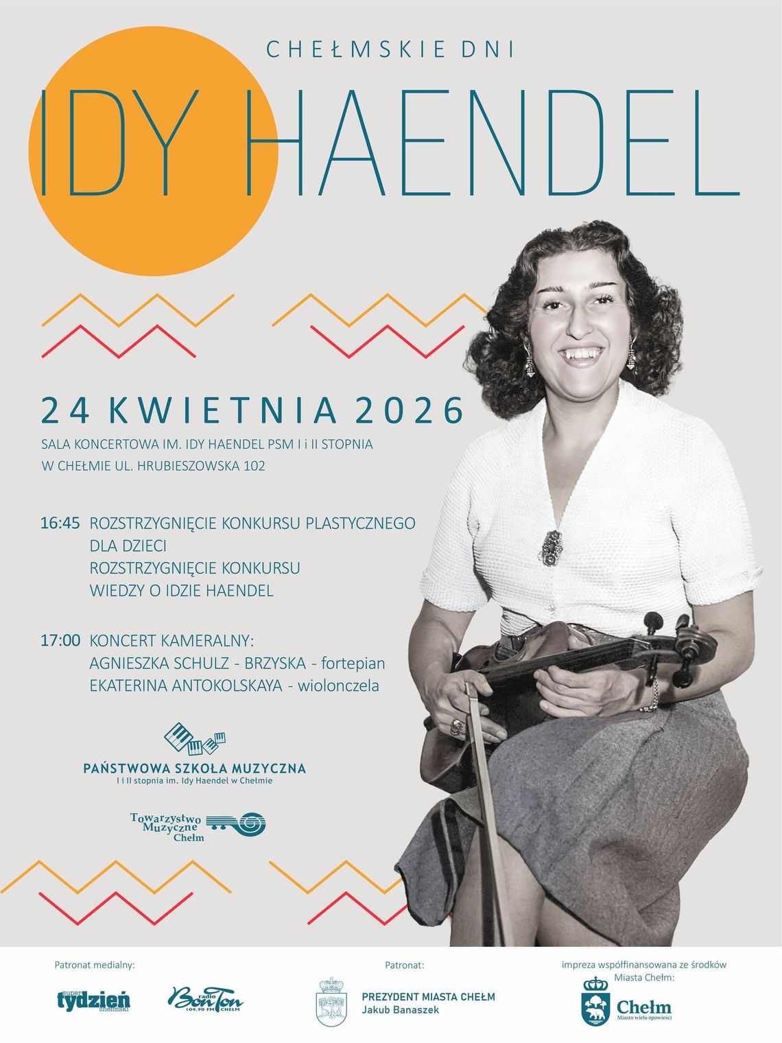 Koncert odbędzie się 24 kwietnia o godzinie 17:00 w sali koncertowej szkoły przy ul. Hrubieszowskiej 102 w Chełmie.