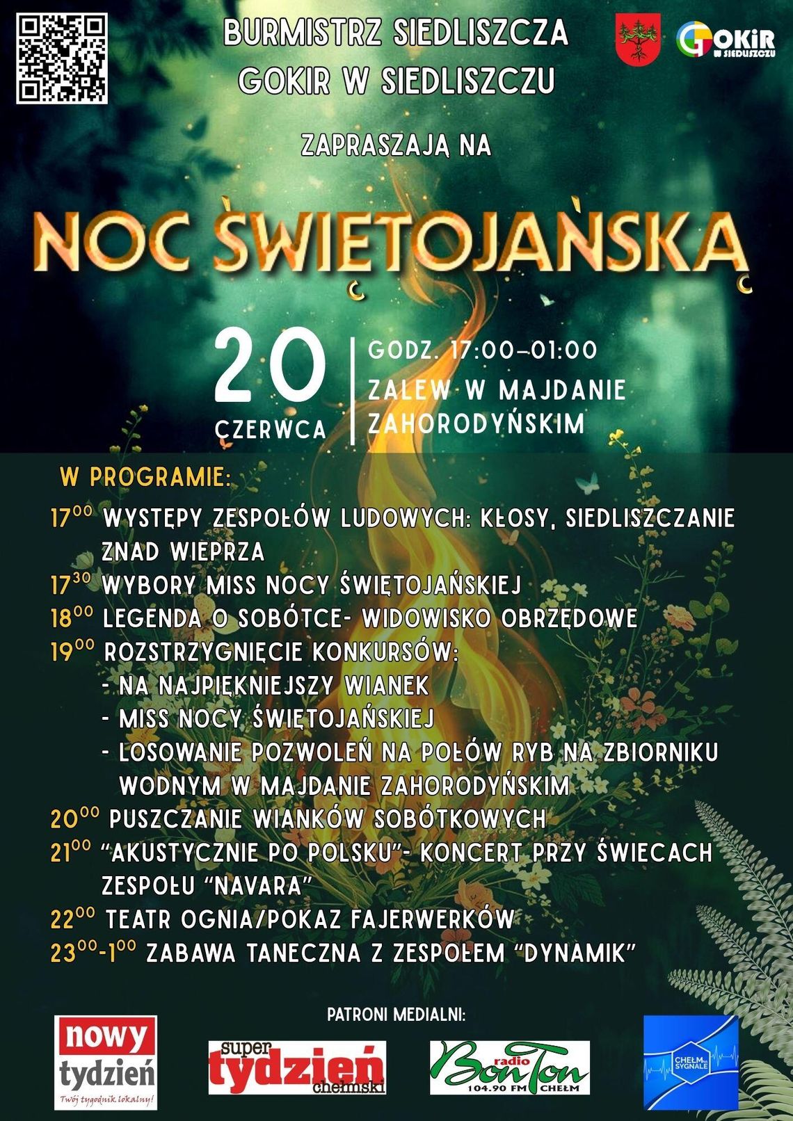 BLIŻEJ KULTURY (odc. 419) - Noc Świętojańska w Siedliszczu Noc Świętojańską odbędzie się w sobotę, 20 czerwca nad zalewem w Majdanie Zahorodyńskim..