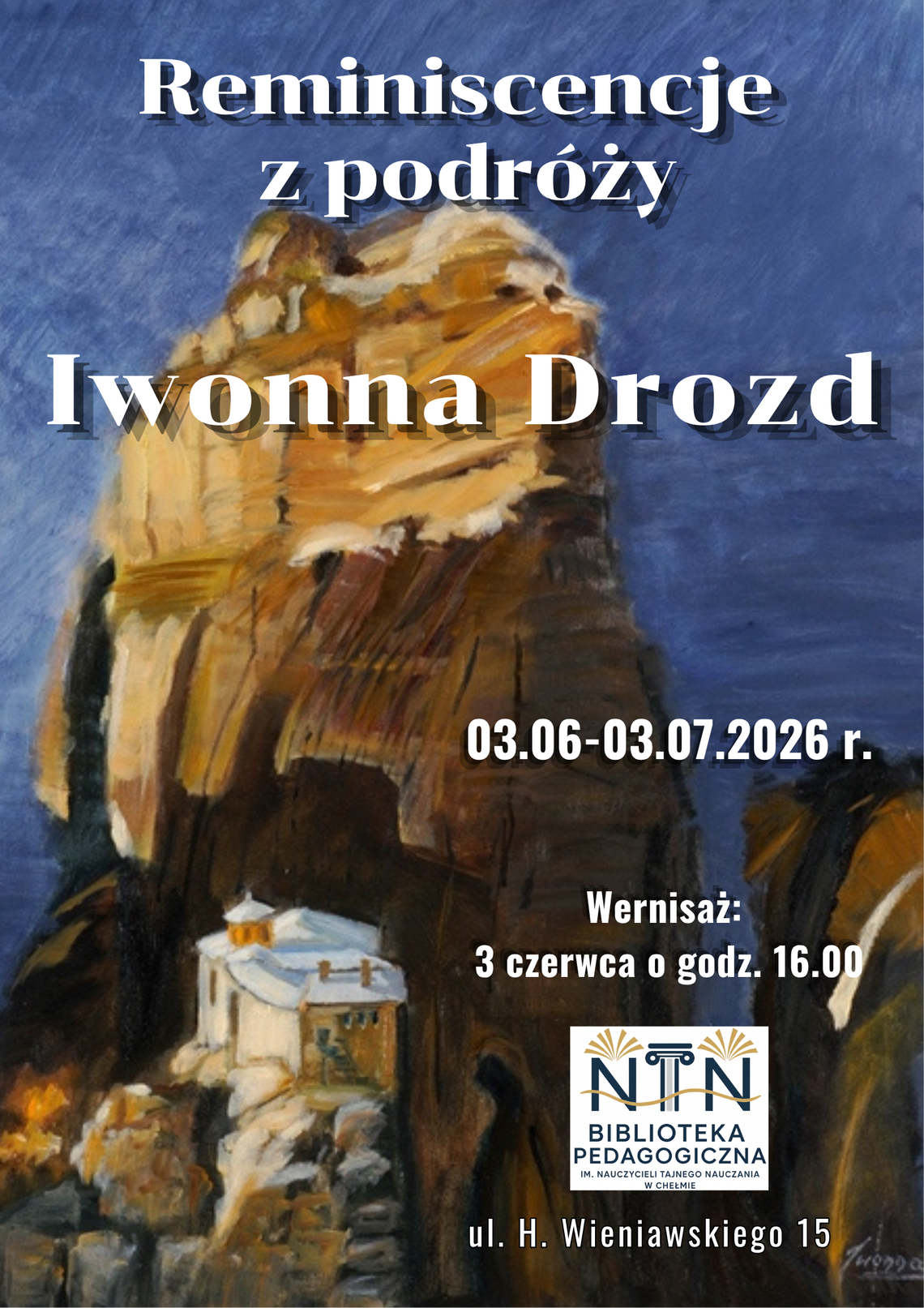 BLIŻEJ KULTURY (odc. 420) - Wernisaż prac Iwonny Drozd Wydarzenie odbędzie się 3 czerwca o godz. 16:00 przy ul. H. Wieniawskiego 15.