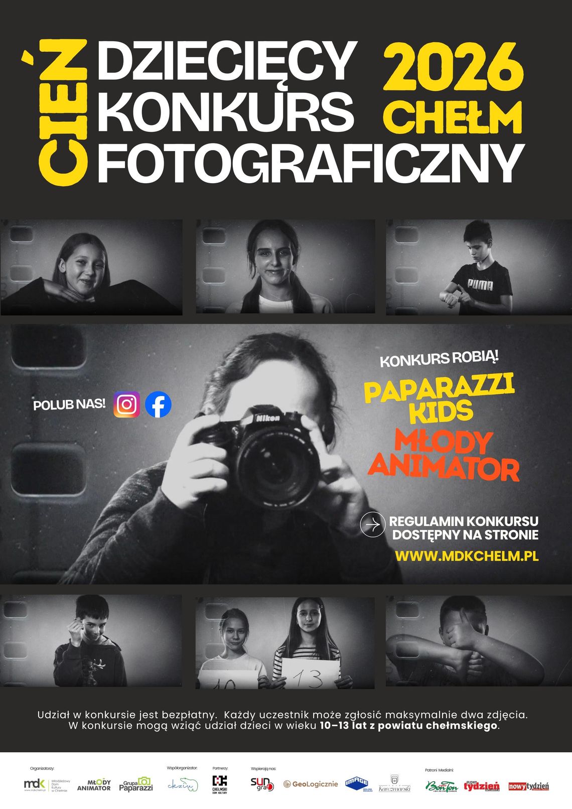 Dziecięcy Konkurs Fotograniczny „Cień” 2026 w Chełmie dla dzieci 10–13 lat.