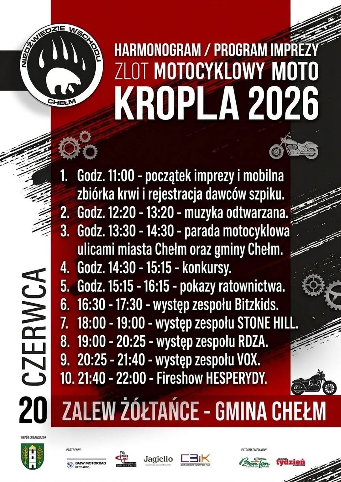 20 czerwca nad Zalewem Żółtańce odbędzie się jubileuszowa, bo dziesiąta edycja MotoKropli.