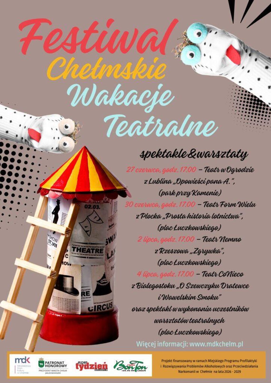 BLIŻEJ KULTURY (odc. 438) - Festiwal Chełmskie Wakacje Teatralne Sprawdź program spektakli i warsztatów oraz poznaj atrakcje letniego Festiwalu Chełmskie Wakacje Teatralne.