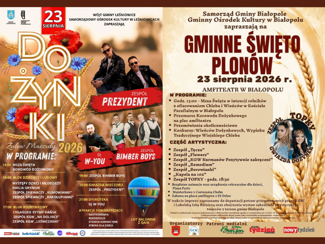 BLIŻEJ KULTURY (odc. 476) - Dożynki w Leśniowicach i Białopolu Dzisiaj mam dla was zaproszenia na kolejne święta plonów w naszym regionie.