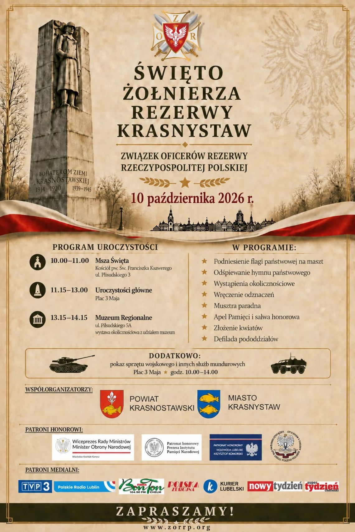 BLIŻEJ KULTURY (odc. 480) - Święto Żołnierza Rezerwy 10 października odbędzie się Święto Żołnierza Rezerwy w Krasnymstawie.
