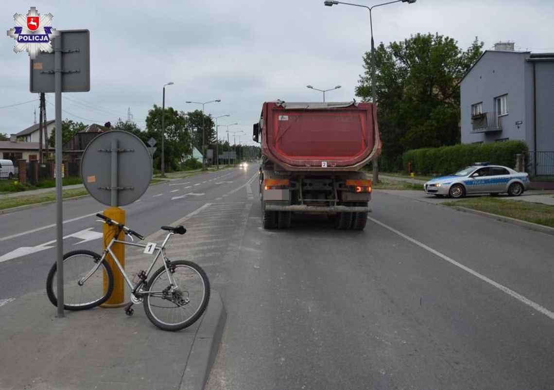 Chełm: Kolizja roweru z samochodem ciężarowym